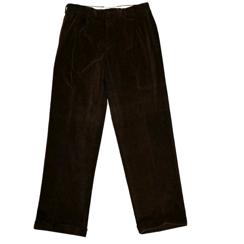 Brooks Brothers Elliot Corduroy Pants 35x32 Pleated - Picture 1 of 4